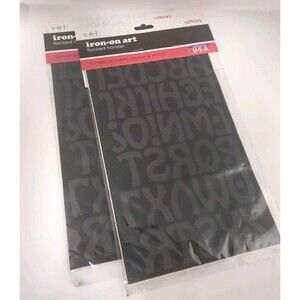 New S.E.I. Flocked Iron-On Transfer 3-Inch Sports Letters Black 2 Pack (2B2) SEI